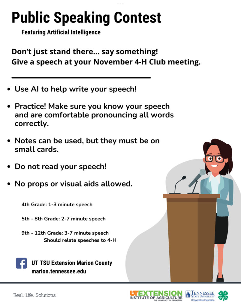 Pictures shows all of the public speaking rules.