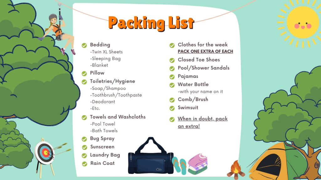 PACKING LIST FOR CAMP